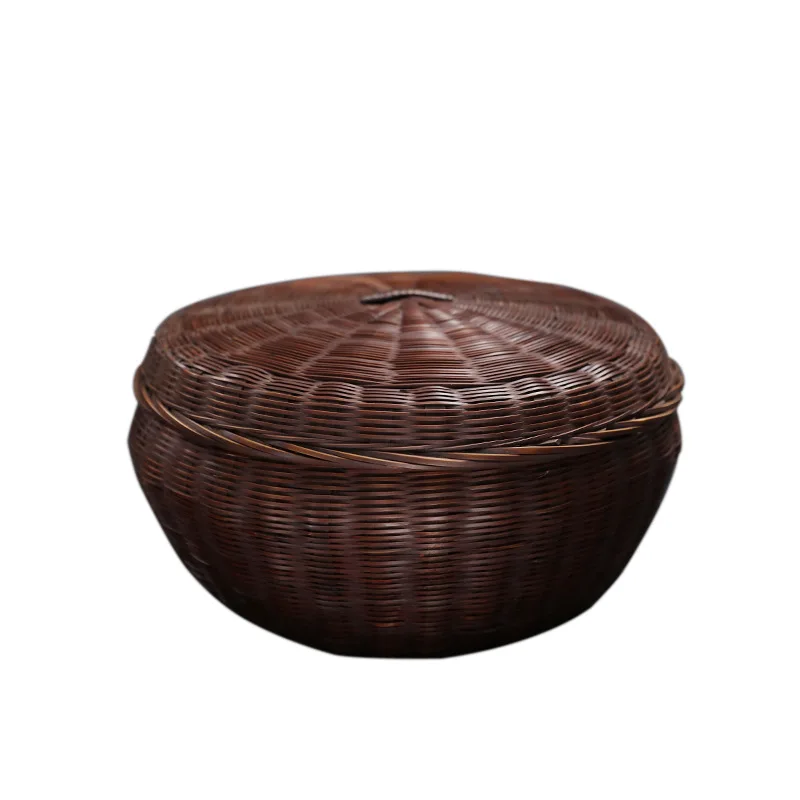 

Bowl Bamboo Carbon Bucket Ash Basket Tea Olive Walnut Longan Carbon Lou Charcoal Cage Tea Ceremony Accessories with Cover