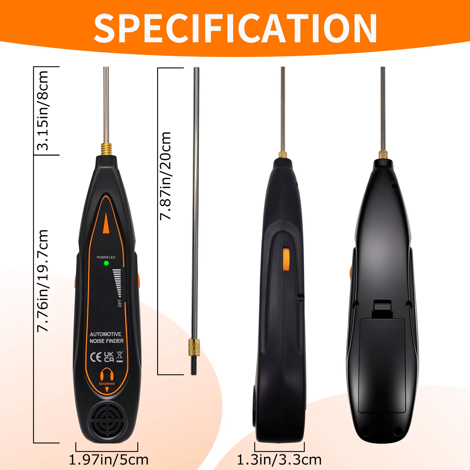 كاشف تسرب بالموجات فوق الصوتية سماعة الطبيب الصناعية آلة حساسية عالية أداة تشخيصية للمحرك أنبوب مضخة صمام الضوضاء #2