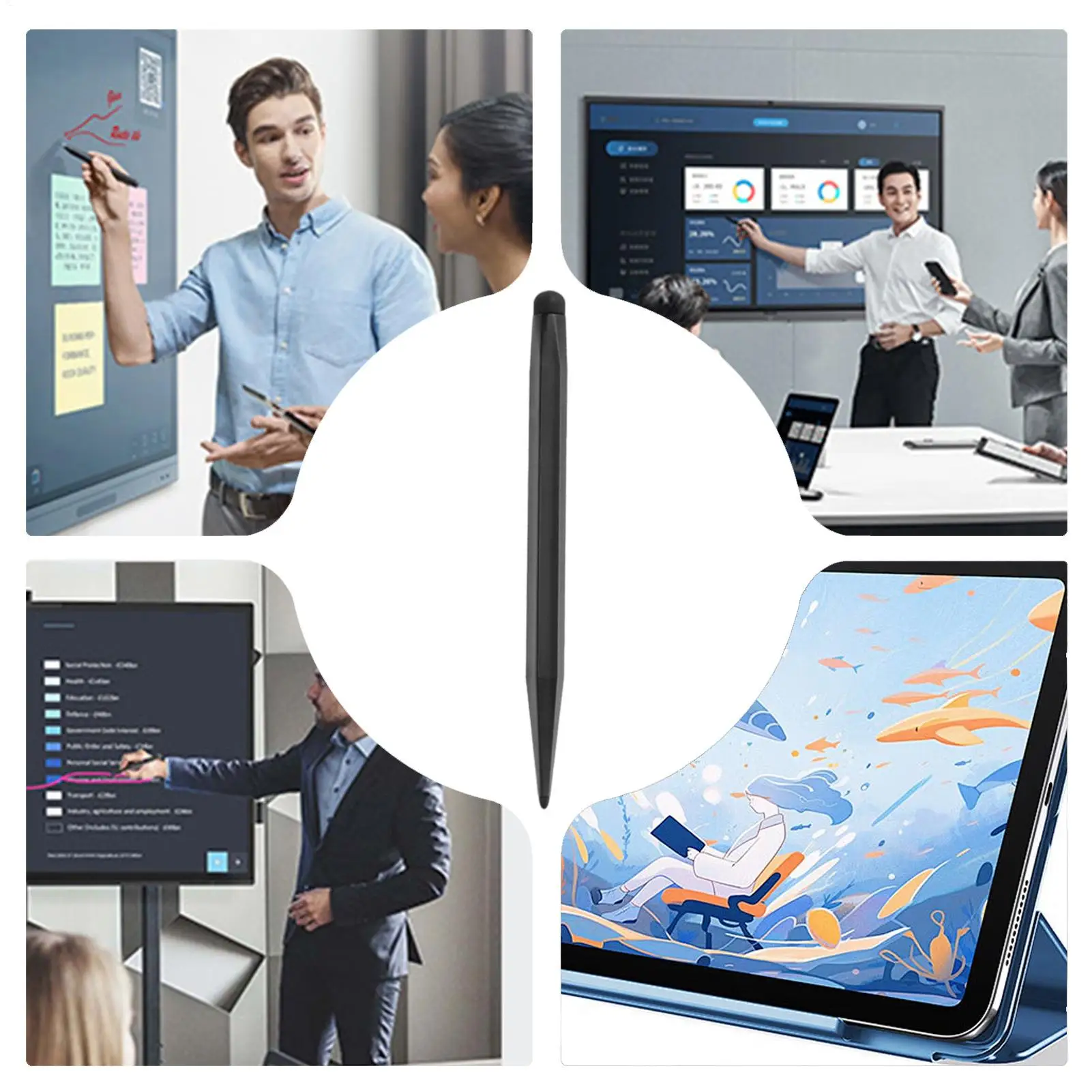 

Teaching Screen Pen Electronic Whiteboard Pen Double Tips Capacitive Touch Screens ABS Convenient Precision Touch Pen