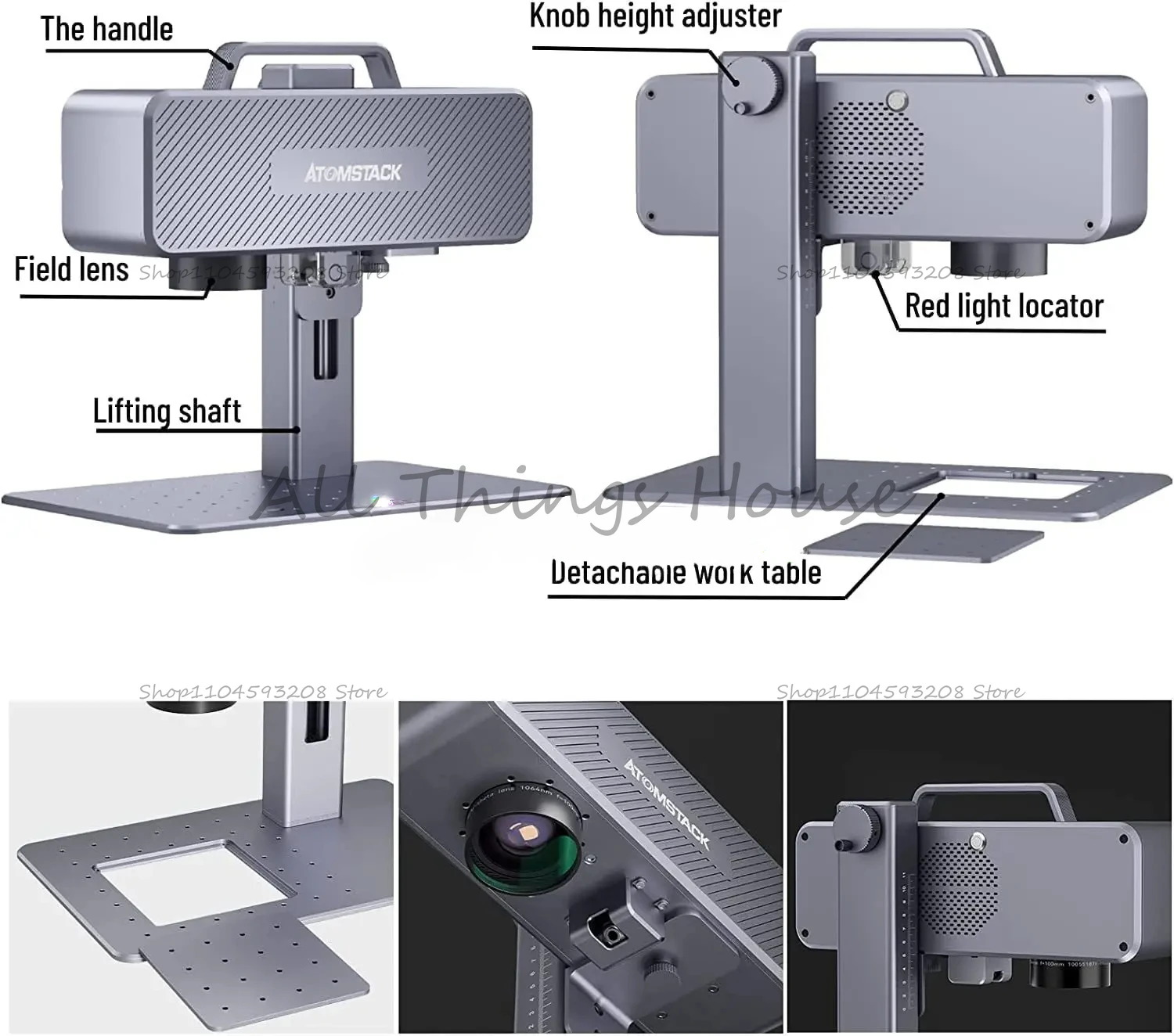 M4 Fiber Laser Engraver 12000mm/S High Speed Desktop Infrared Marking Machine With 70 * 70mm For Metal Plastic Leather