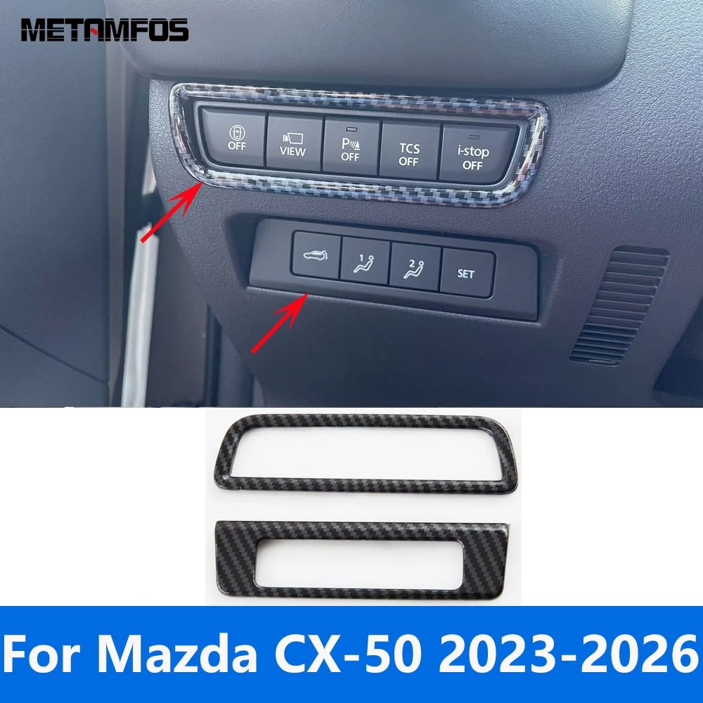 

Interior Accessories For Mazda CX-50 CX50 2023 2024 2025 2026 Carbon Fiber Head Light Lamp Adjustment Switch Panel Cover Trim