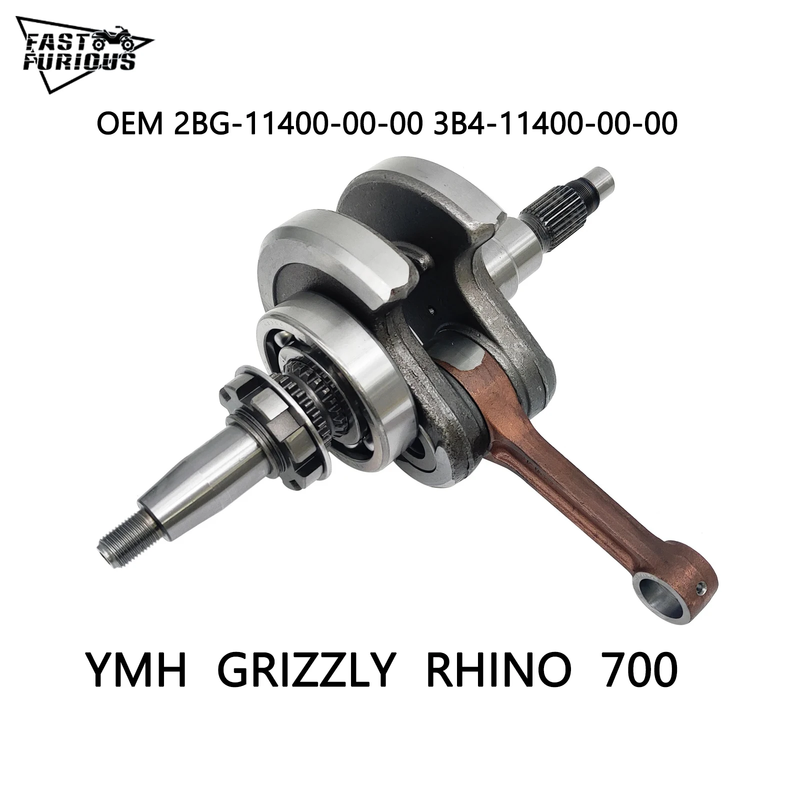 Original YMH GRIZZLY 700 CRANKSHAFT 2BG-11400-00-00 3B4-11400-00-00 YH Grizzly Kodiak 700 Viking Crankshaft 4x4 ATV UTV