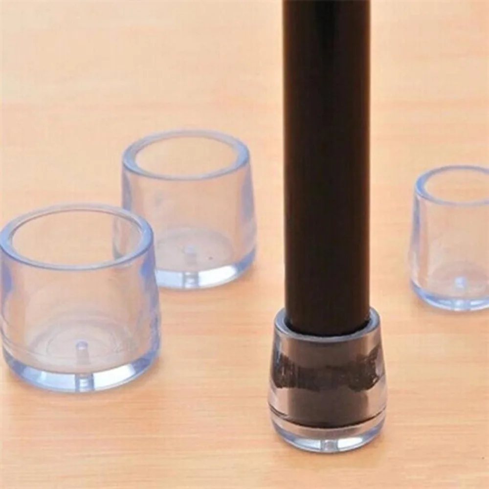 4Pcs/Set Transparent Table And Chair Leg PVC Caps Foot Cover Silent And Wear-Resistant Non-slip Furniture Floor Protector Pads