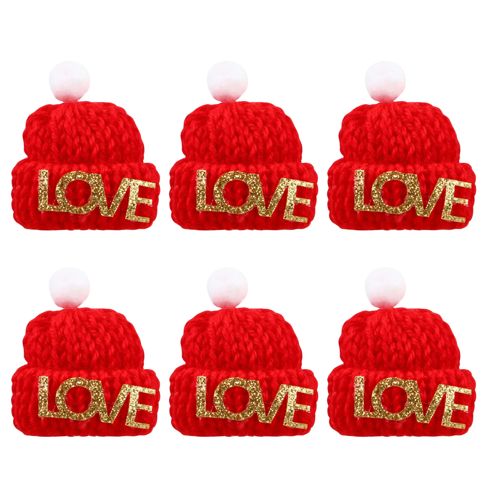 10 Piezas de Gorros de Dedo Tejidos con Diseño de Letras Doradas con Temática Navideña para el Desarrollo Cerebral de los Niños, Habilidades de Comunicación, Interacción Padres-Hijos