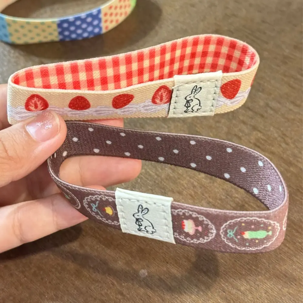 Practical Notebook Elastic Band Polka Dot Checkered Double-Sided Strap Minimalist Keeps Flat Elastic Strap for A6/M5/A7 Journals