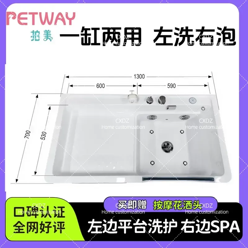 Pet Bath Tub for Dogs and Cats Low Pressure Washing Pool Puppy Bathing Tray SPA Care Table Portable Bathtub for Small Animals