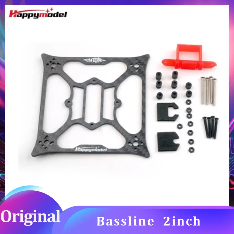 HappyModel Bassline 2S 2inch Micro FPV Drone Replacement 90mm Carbon Frame Kits/Bottom Plate/Battery Tray/Screws Pack/Propeller