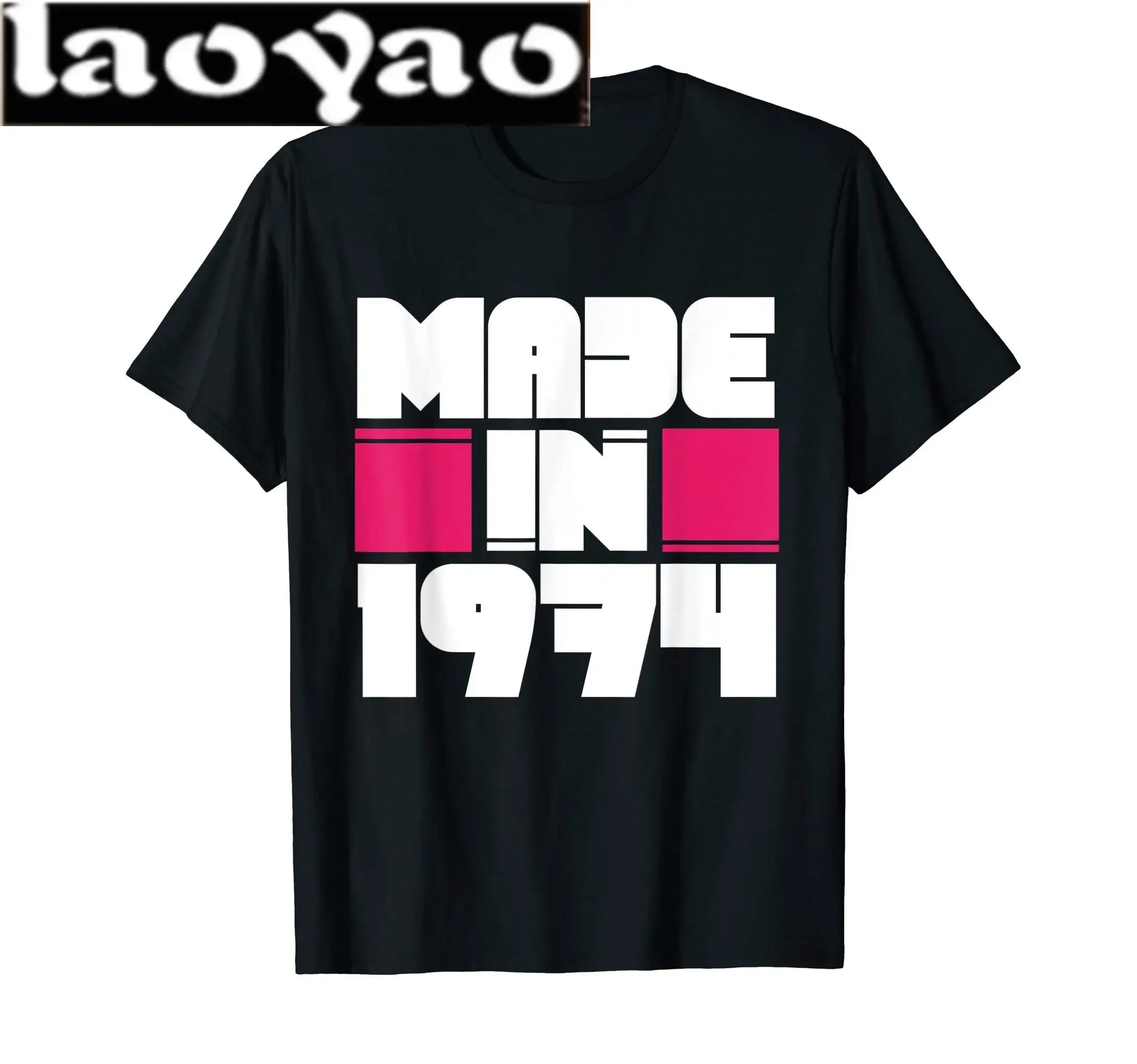 Classic Vintage Born in 1974 Retro 70s Style Birthday Year Tshirt Men Women Unisex T Shirt Streetwear Comfort Summer Cotton Tee