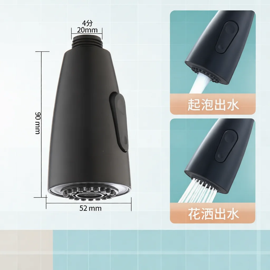 Replacement Kitchen Faucet Spray Head Pull Out Sink Tap Nozzle Sprayer 360 Rotation Universal Anti Splashing Pressure Water