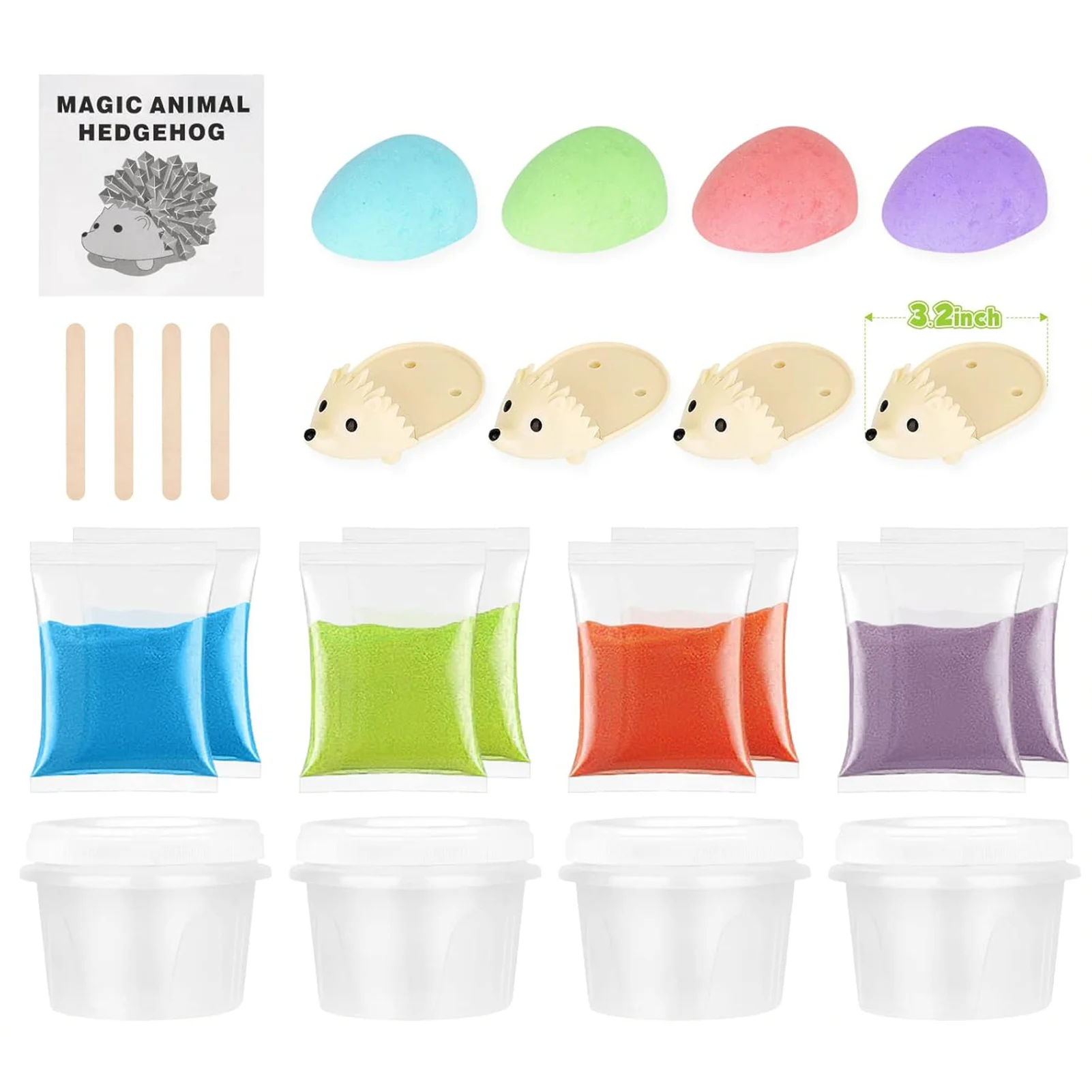 Crystal Growing Hedgehog Kit, Operação simples, Easy Science, Brinquedos, Adequado para Adolescentes, Presentes STEM