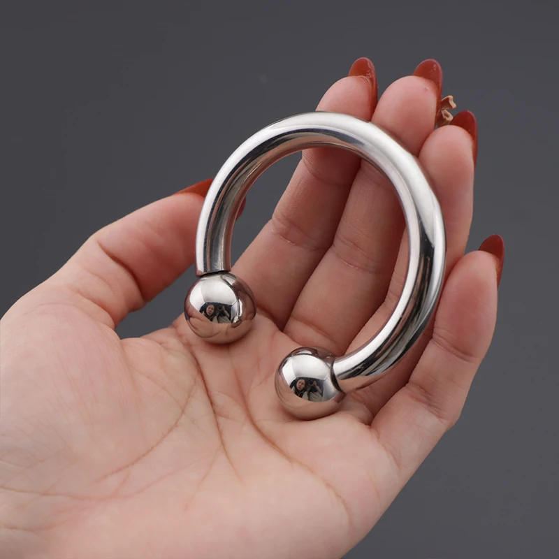 Stainless Steel Penis Ring C Shape Cock Ring Scrotal Rings Penis Bondage Massager Delayed Ejaculation Scrotal Sex Toy For Men 18