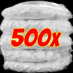 500/50PCS Disposable Food Cover Elastic Plastic Fruit Food Covers Shower Cap Food Grade Storage Bag Kitchen Organizer Cling Film