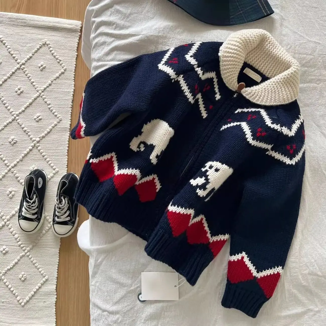Kids Fashion Knitted Cardigan Sweater Jacket 2026 Autumn Winter Boys Girls Warm Coat Children Trendy Outerwear Clothing