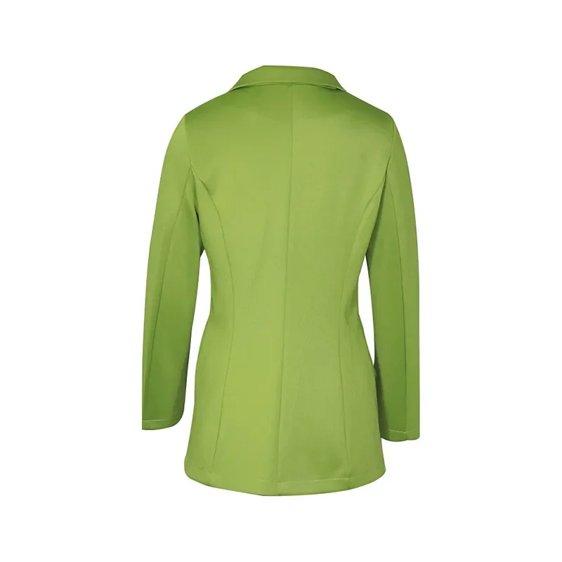 2023 Spring Autumn Woman Solid Colors Single Breasted Office Blazer New Fashion Commute Business Suit for Women with Ruched Y2k
