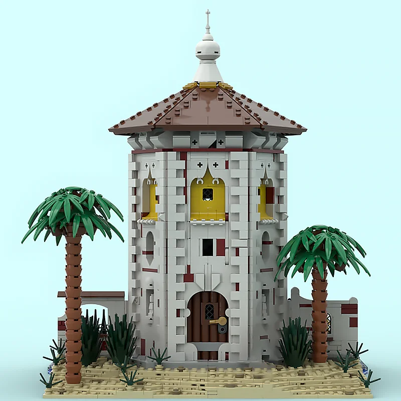 مدينة شارع عرض نموذج MOC قوالب بناء برج الجزيرة القلعة وحدات التكنولوجيا الهدايا عطلة تجميع ألعاب أطفال البدلة