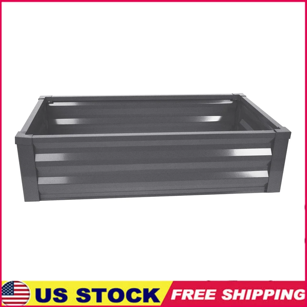 

Antique Iron Raised Garden Bed Steel Planter 4 Panel Corrugated Durable Container Garden with Liner Patio Lawn Gardening