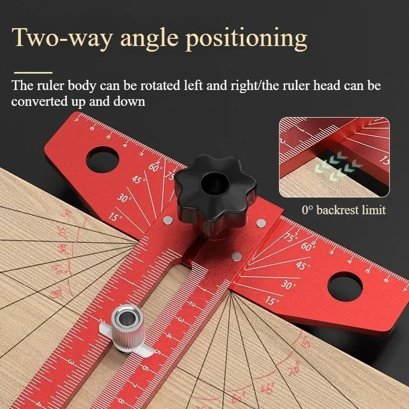 Movable Angle Square Woodworking Portable T-shaped Ruler Multifunctional Protractor Durable Aluminum Combination Square Ruler