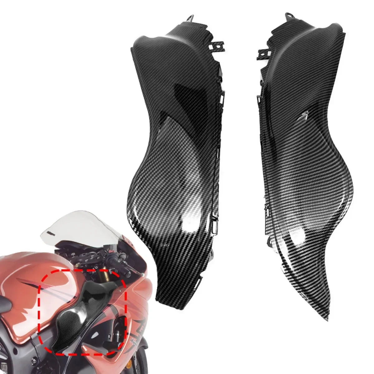 

Carbon Fiber Pattern Head Tank Cowling Side Pane Air Dash Cove for Suzuki Hayabusa Gsx 1300 R Gsx1300r 2008-2020