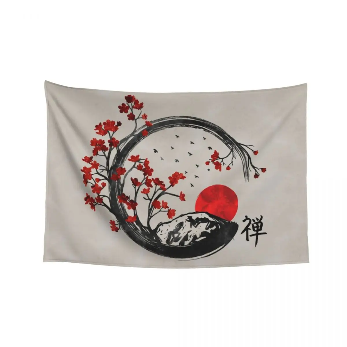 

Zen Enso Circle and Sakura Branches Tapestry Home And Comfort Decor Home Decor Accessories Home Decor Aesthetic Tapestry