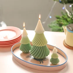 3D albero di natale stampo per candele in Silicone fai da te fatto a mano albero di pino di natale candela che fa Molud natale Canlde che fa forniture