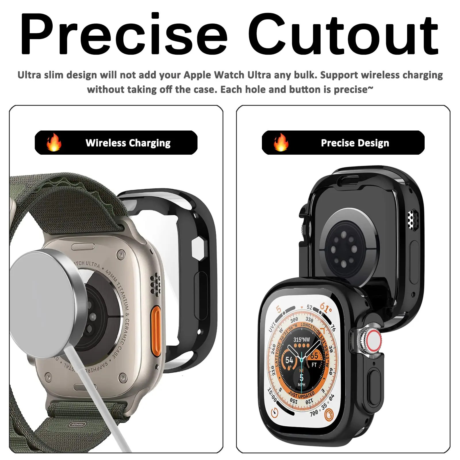 Case for Apple Watch Ultra 49mm accessories Screen Protector Anti-Scratch Shockproof Shell TPU Cover Apple watch Case Ultra