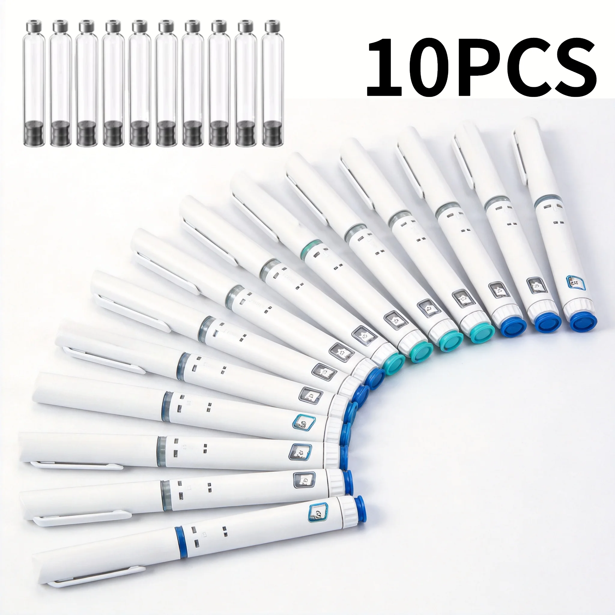 10PCS Rotary Push Disposable Sterile Injection Pens 60IU Compatible  3ml Dose Control Automatic Injection for Adult Families