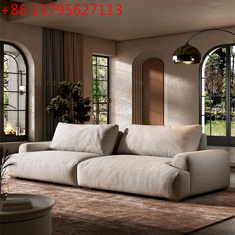 

Fabric sofa sponge filled Italian retro straight sofa seat