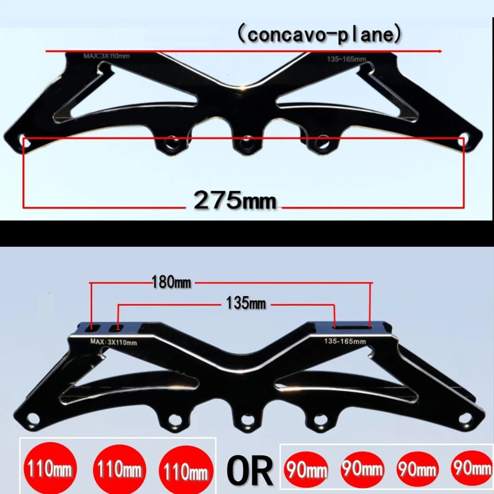 Lnline Skate Wheel Bracket Speed Skates Frame Base 4 Wheel Transfer 3 Wheels Inline Skate Aluminum Alloy Support