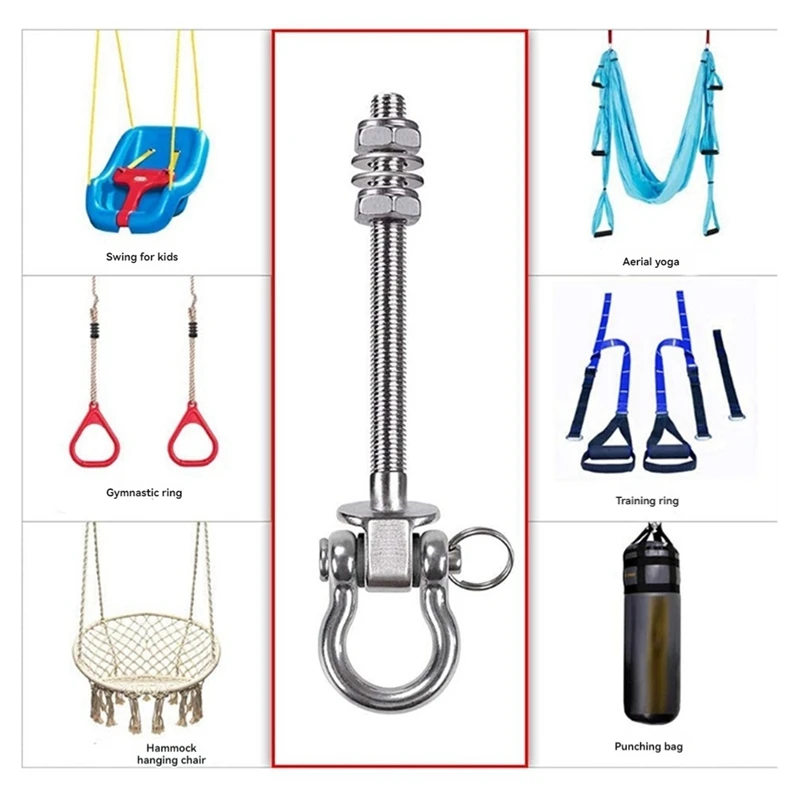 Heavy Duty Swing Hook Yoga Hammock Sandbag Hook Hanging Chair Accessories For Playground Porch Yoga Hammock