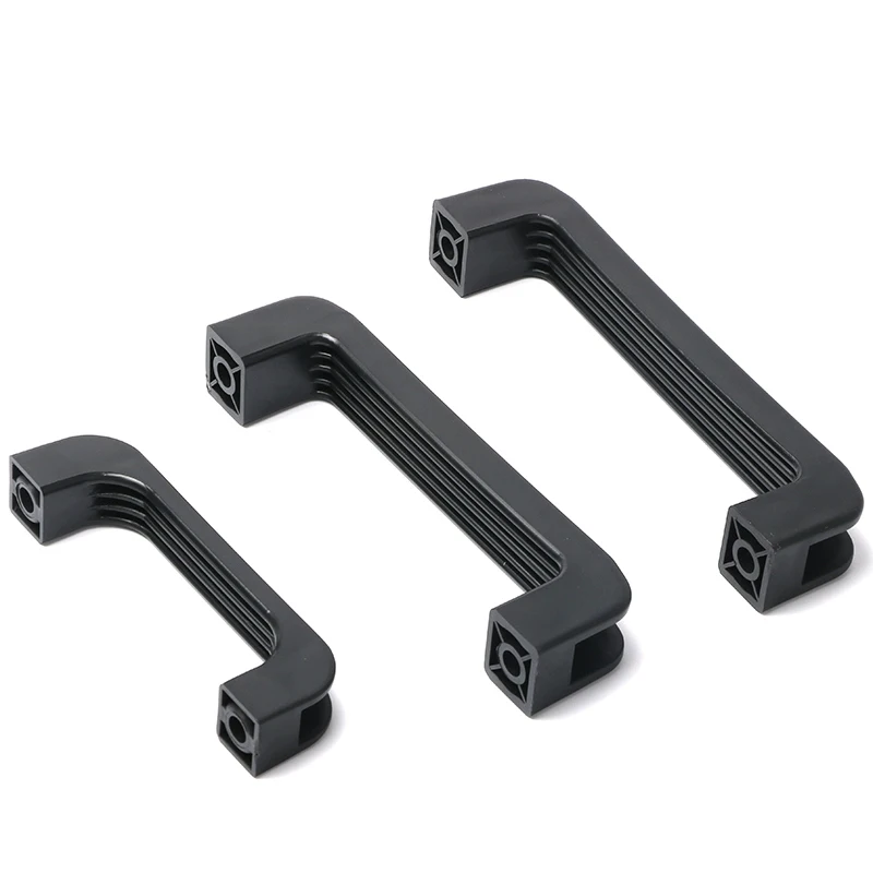 

2 pcs Low Price Industrial Black Plastic Hinge Strong Nylon Square Door Handle for Outdoor Kitchen Wardrobe Dresser Cabinet