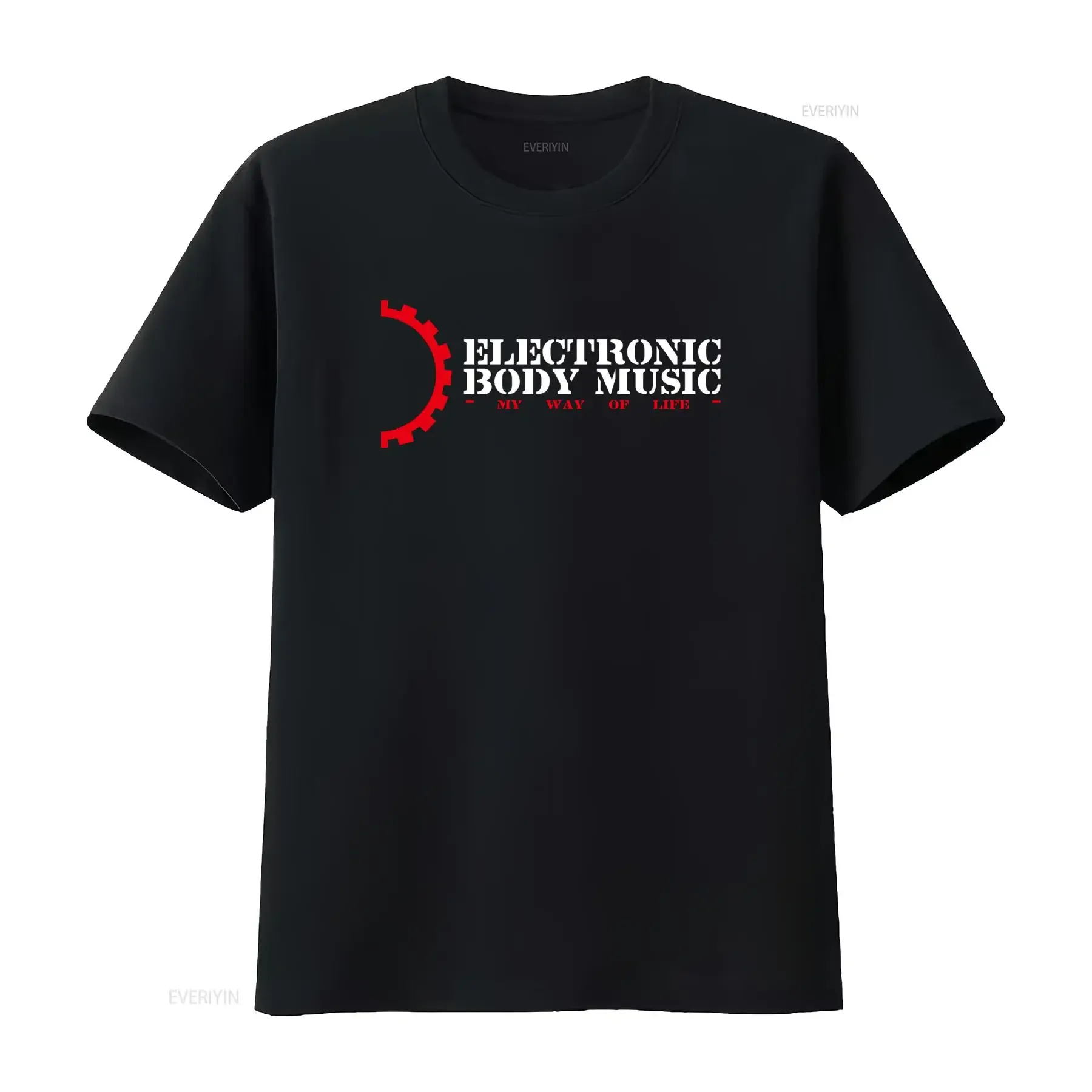 Electronic Body Music T Shirt My Way Of Life Print Ebm Industrial Darkwave Techno Style vintage Washed Stylish Comfortable