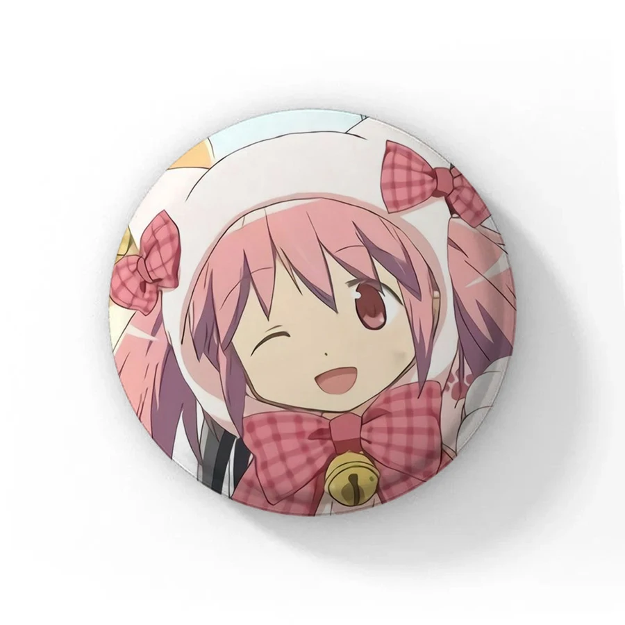 58mm Handmade Puella Magi Madoka Magica Brooches Manga Figure Cosplay Badge DIY Backpack Clothes Jewelry Accessory Button Pin