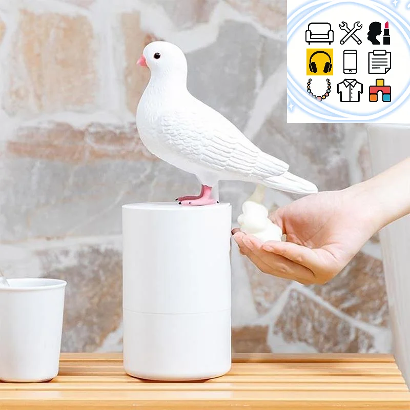 

Pigeon Shape Soap Dispenser Automatic Induction Foam Hand Washer Fine Foam Touchless Automatic Sensing Hygienic Foam Dispenser