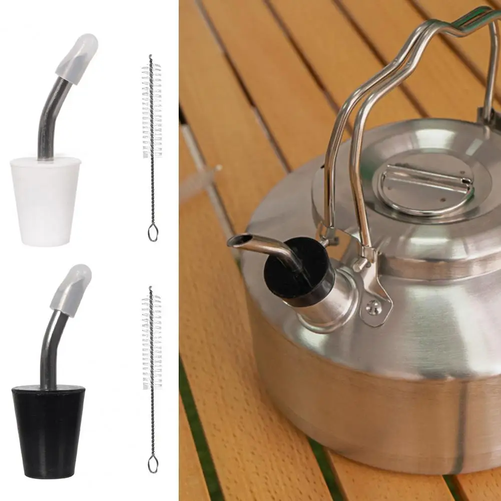 Kettle Extension Spout Portable Silicone Teapot Pour Nozzle Set with Brush for Outdoor Camping Cooking Hand Drip for Outdoor