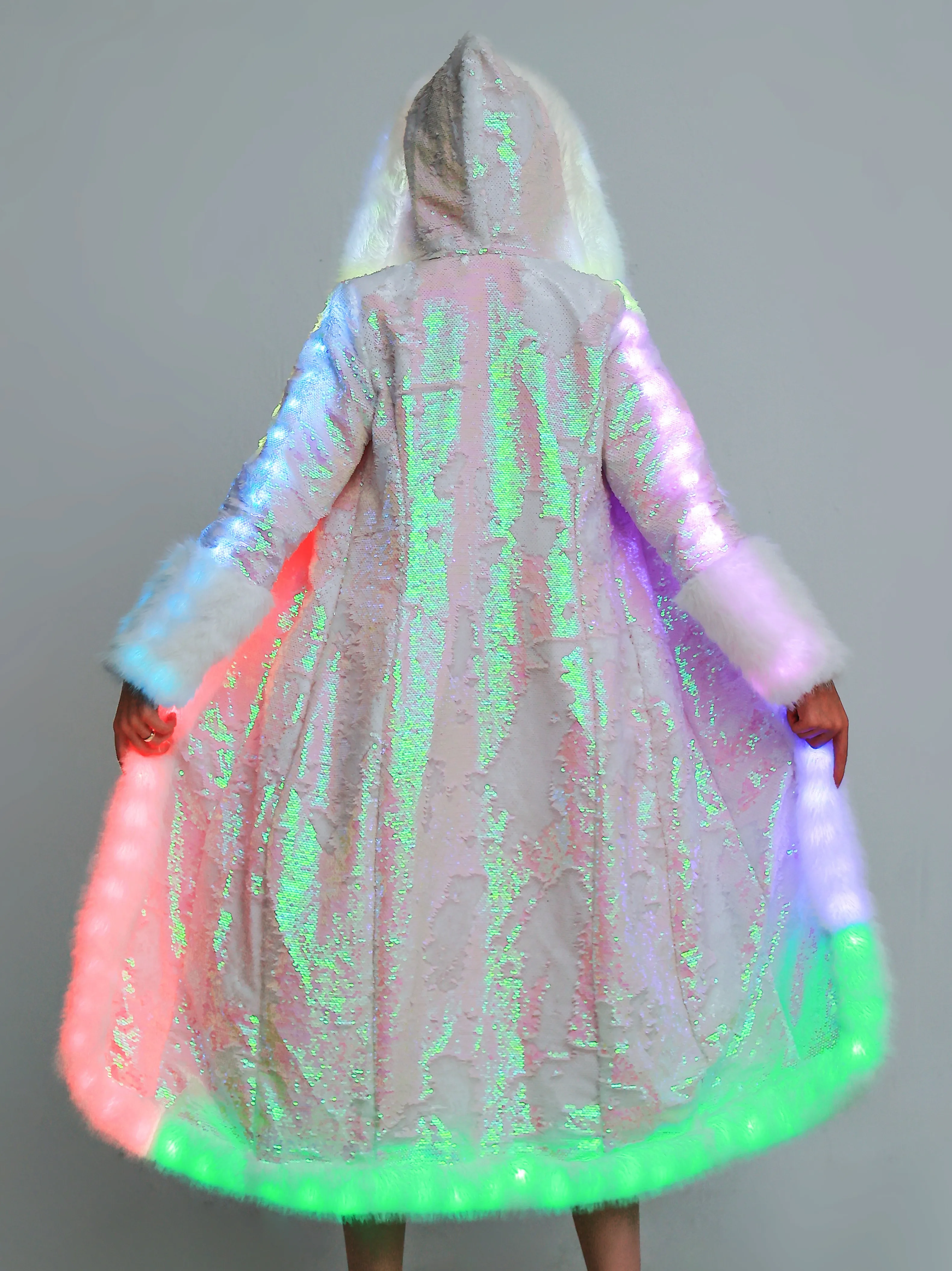 LED Lighs Waterproof Clothes Cool Night  Hoodies Props Led Light Up Rave Jacket Adult  Dance Performance Fancy Dress Flash