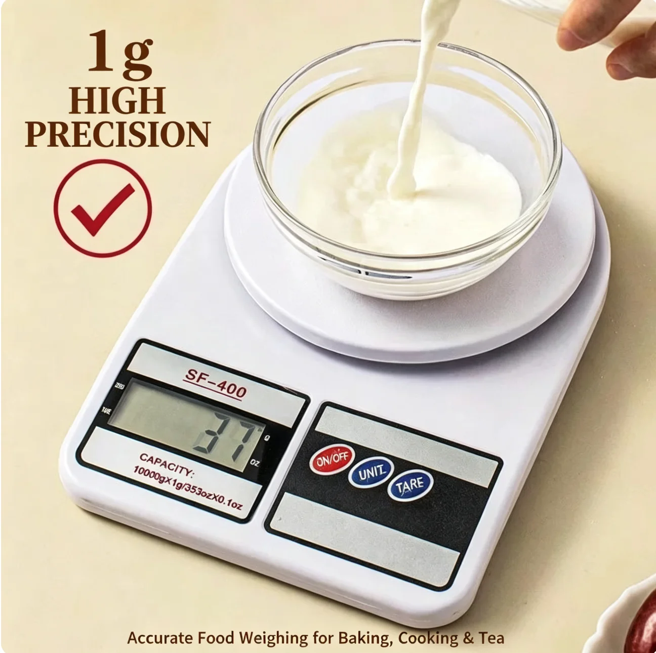 High‑Accuracy Small Digital Kitchen Scale Portable Gram Weight Scale Household Food Weighing Scale for Baking Cooking Coffee Tea