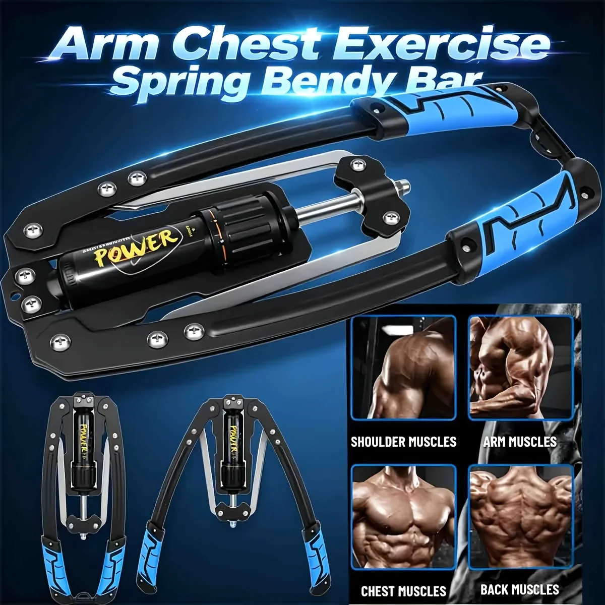 Adjustable Power Twister 10-200kg Chest Expander Arm Strengthener Home Gym Workout for Chest Shoulder Arm Back Muscle Training
