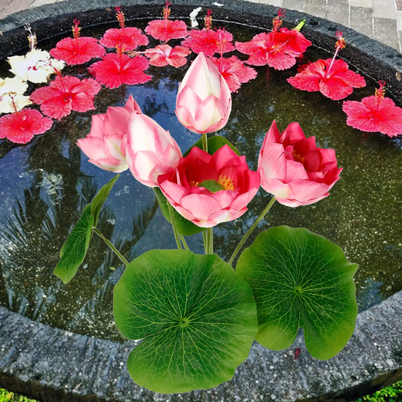 

Artificial Lotus Fish Tank Decor Pool Decorations Pond Ornaments Garden Decors Aquarium Plants