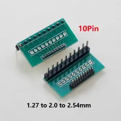 2-10Piece 1.27mm To 2.0mm To 2.54mm Pitch Single row pin Transfer Plate Converter Single Double Row 10 Pin PCB PCI Adapter Board