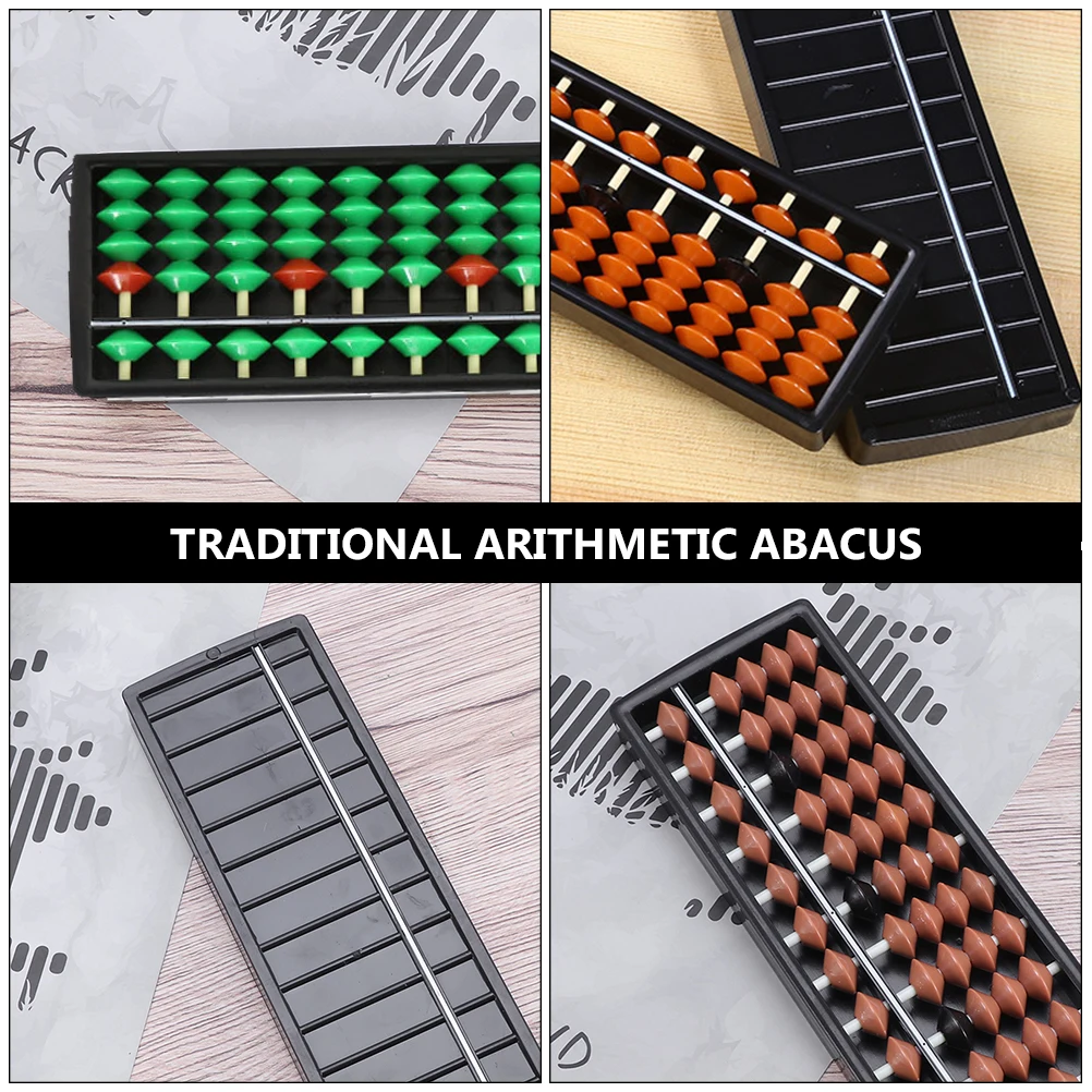

2pcs Small Abacus for Mental Arithmetic Kids Educational Counting Toy Portable Wooden Plastic 15 Rods Math Tool