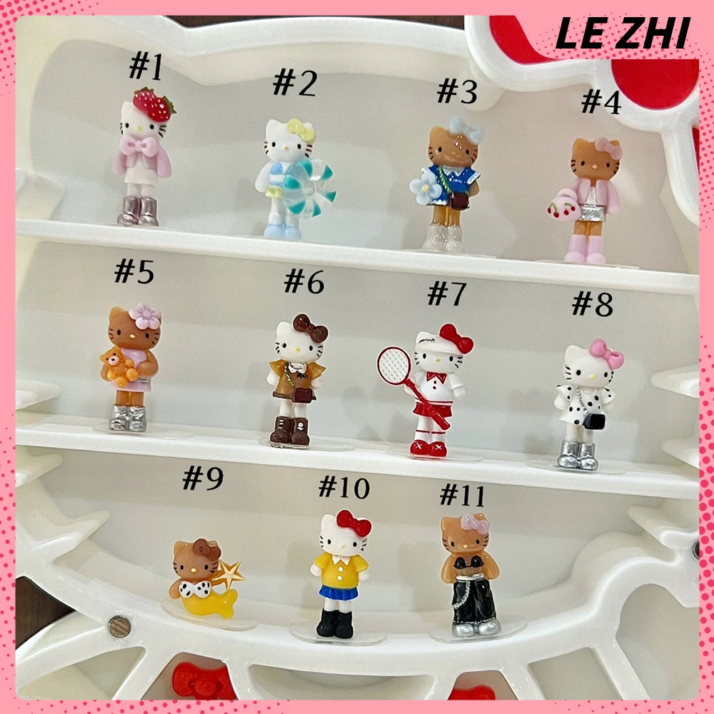 

Spice Girl Sanrio Black Skin Long Legs Hello Kitty Handmade Nail Art Accessories Swimming Ring Flowers Bow Racket Nail Tools