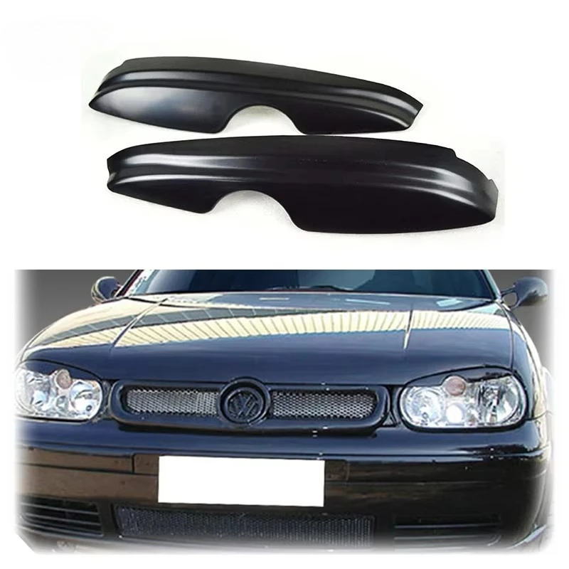 

High Quality ABS Eyelids Lids Auto Headlight Lamp Eyebrow Cover Trim Stickers For Volkswagen VW Golf 4 IV MK4 GTI R32 1997- 2003