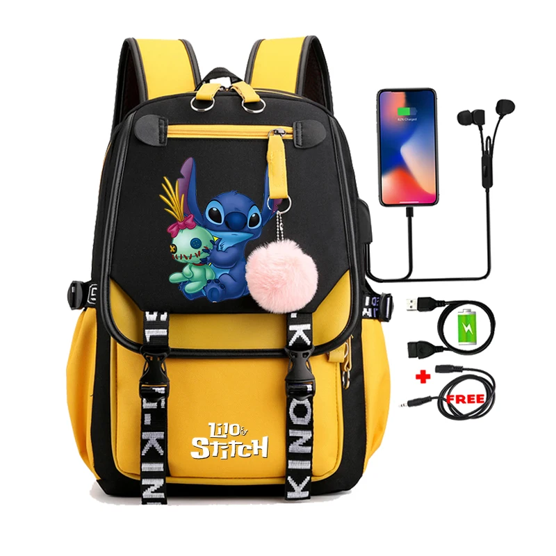 Lilo Stitch Backpack Cartoon Student Teenagers Bookbag Sport Rucksack for Boy Girl Bagpack Laptop Teens Travel School Knapsack