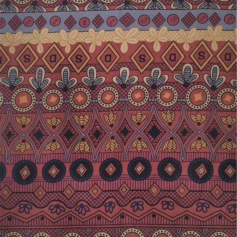 Wide 148cm Retro Cotton Linen Printed Plain Fabric, Bohemian DIY Patchwork Cloth for Pillow Cover Tablecloth Bar Decoration