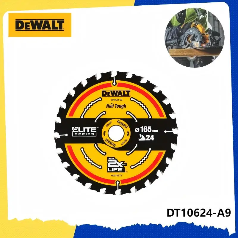 

DEWALT DT10624 165mm x 20mm 24T Circular Saw Blade - C3 Carbide, Anti-Kickback, Thin Kerf, Ideal for Plywood/MDF