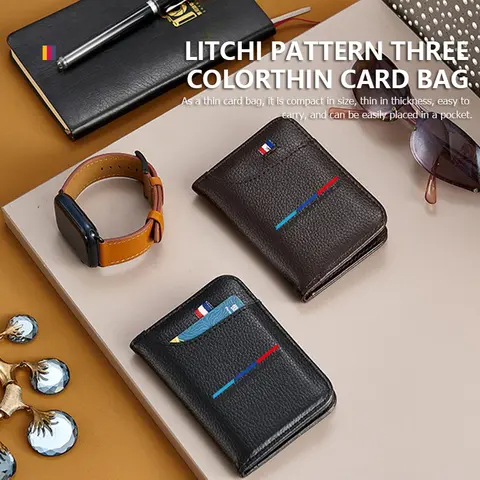 Litchi Pattern Purse Business Men's Credit Card Bifold Wallet For BMW M E87 E30 E46 E28 E39 F18 F35 G03 F10 E93 F20