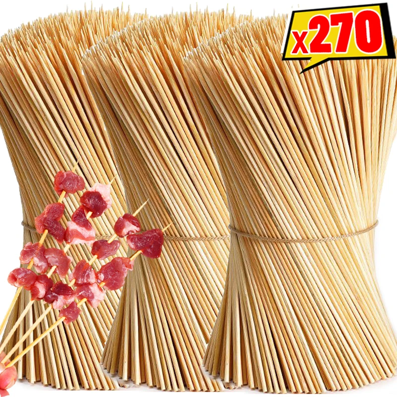 15/20/25/30cm Bamboo Skewer Sticks Food Grade Bamboo Stick Disposable Nature Wood Long Stick for Kitchen Barbecue Fruit Fried