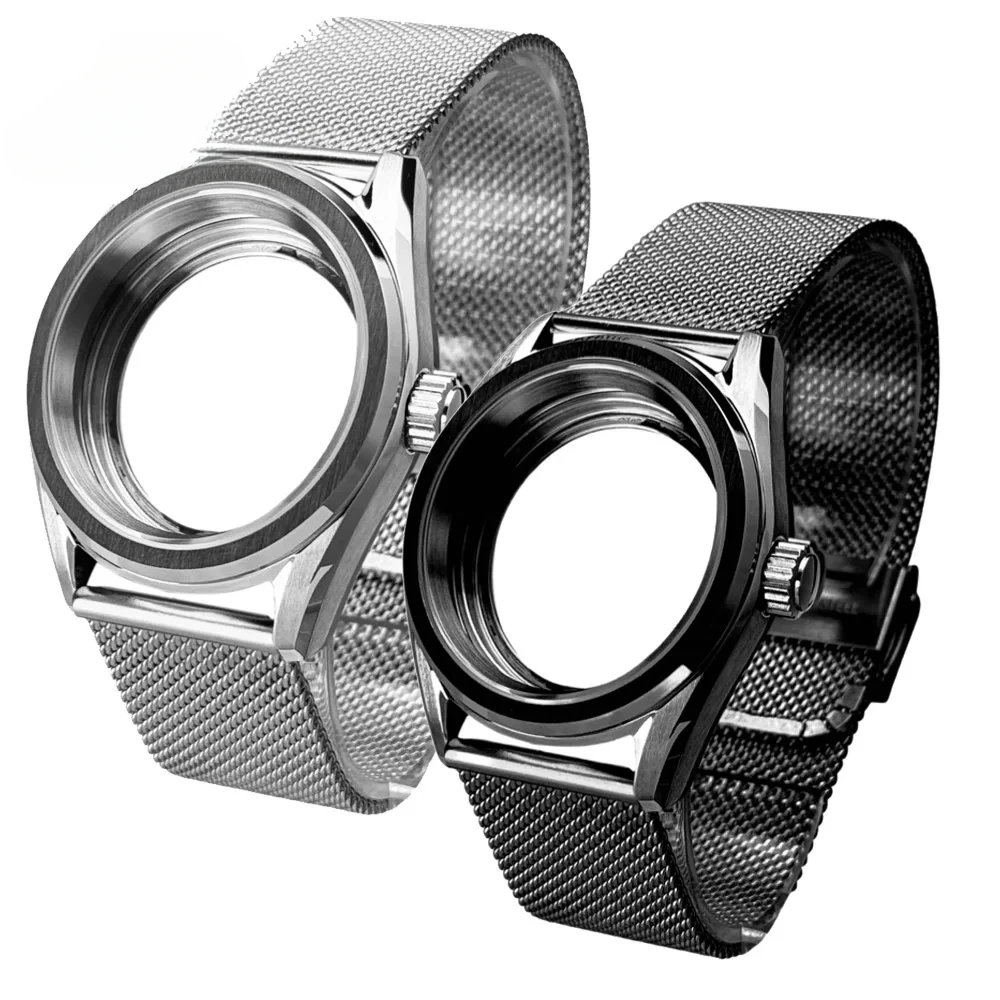 38 مللي متر PVD ل NH34 NH35 NH36 NH70 20bar ساعة الغوص حافة قطع مصقول ميلانو سوار جودة عالية الياقوت الكريستال #2