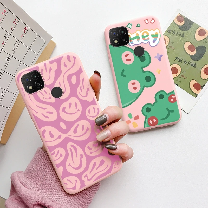 Frosch Dinosaurier Blume Liebe Marmor Handy hüllen für Xiaomi Redmi 9 9a 9c 9t 10a Silikon stoß festen Schutz gedruckt Fundas Abdeckung