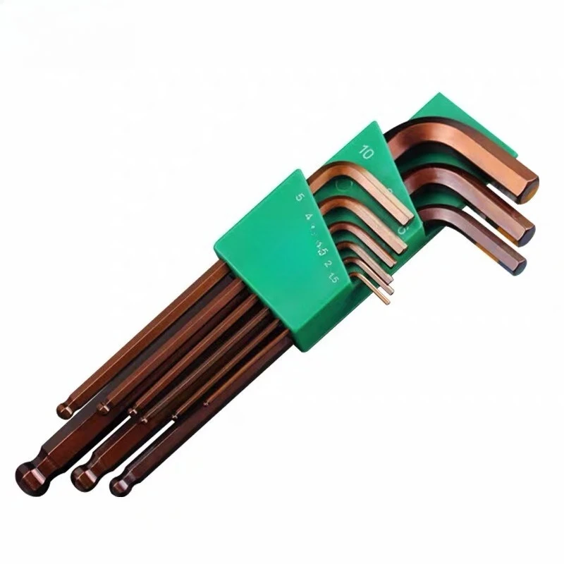

Bronze inner hexagonal wrench set, ball head flat head extended hexagonal spoon
